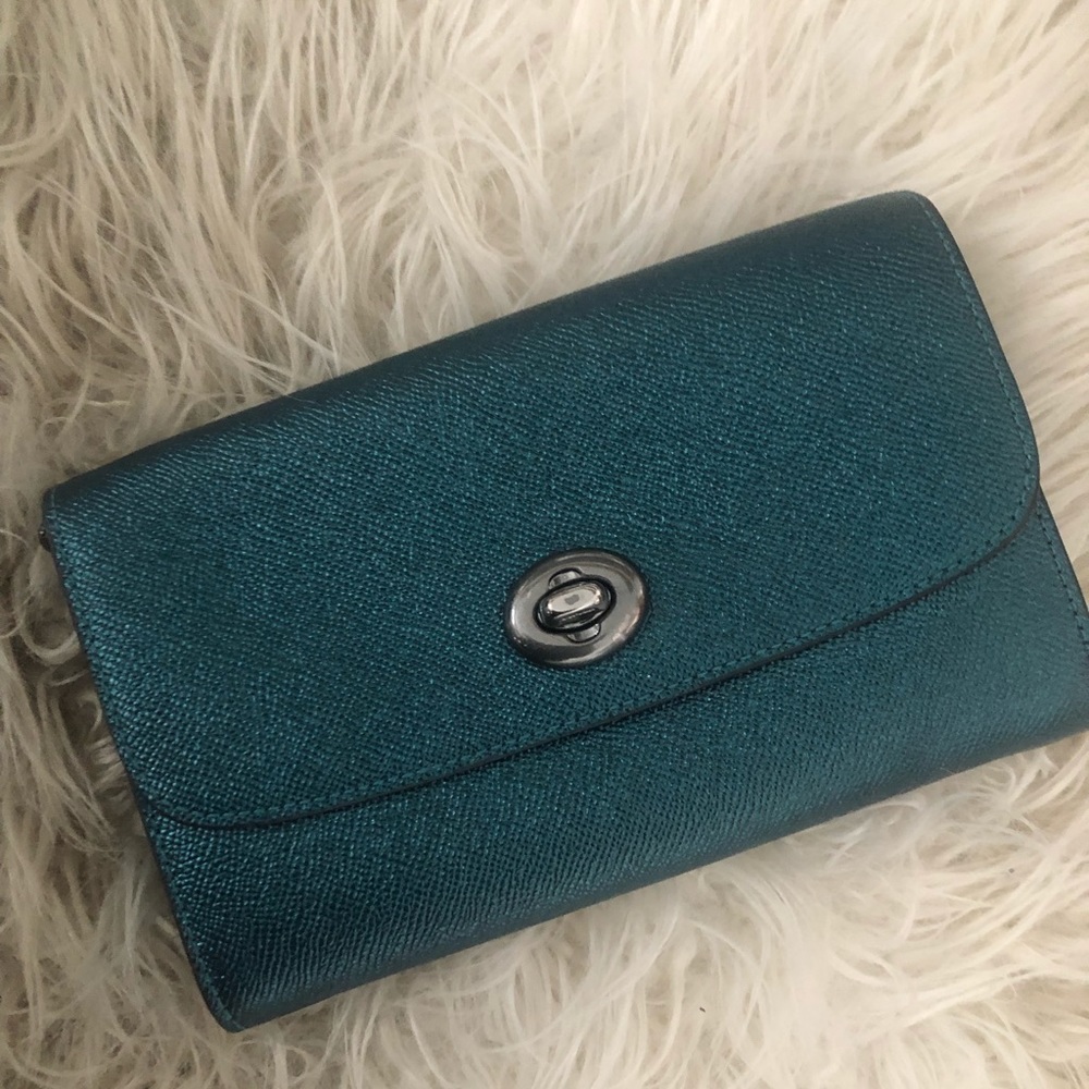 Coach Leather Accordion Zip Wallet